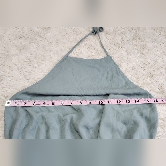 Show Me Your MuMu Heather Halter Maxi Dress Size Small Womens Silver Sage Crisp - Picture 7 of 10